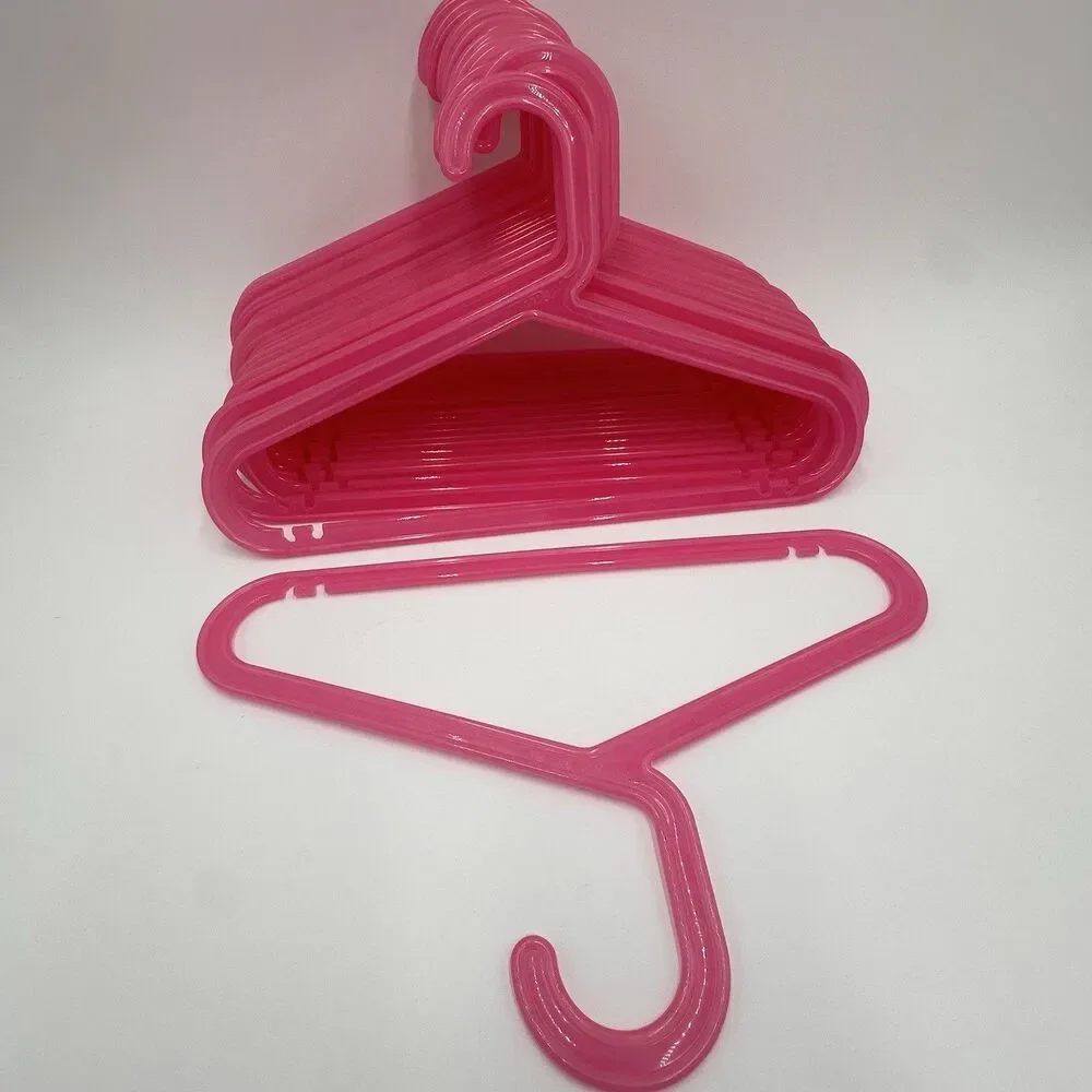 IKEA BAGIS Childrens Clothes Hangers Anna Efverlund Neon Pink Lot of 21 Vintage